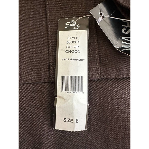 NWT Women Jacket Pants Brown Suit 2pc Set 8 New Washable Dry Clean Work Office - Picture 12 of 14